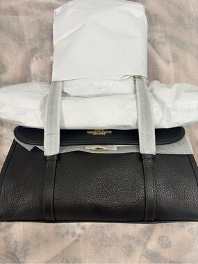 Coach Black Pebble Leather Satchel with Gold Hardware